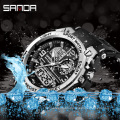 Sanda 6024 Top Brand Digital Men Watch Fashion Military Sport Quartz Watches G Style Silicone Strap 5 ATM